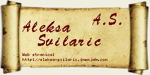 Aleksa Svilarić vizit kartica